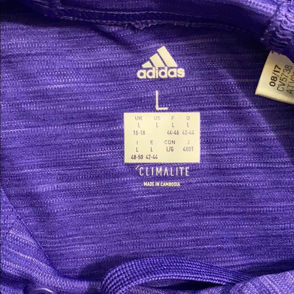 Purple ADIDAS workout hoodie with thumb holes - Picture 3 of 4
